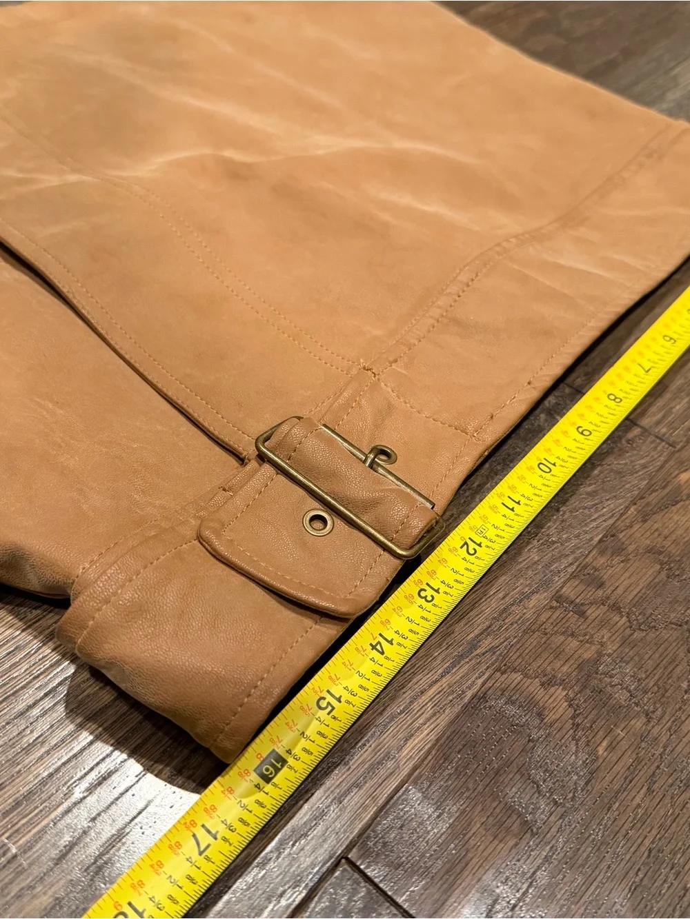 Free People Caramel/Tan Colored Faux Suede Wrap Skirt with Buckle